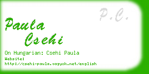 paula csehi business card
